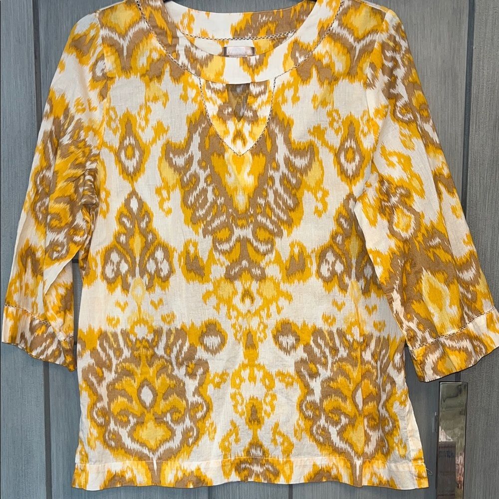 Bohemian XL Marigold Patterned Blouse 100% Cotton #boho #gypsy #indie #casual
